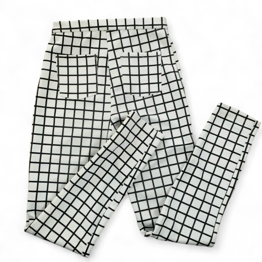 ASOS Mono Grid Printed Slim Pixie Trouser Pants Size 4